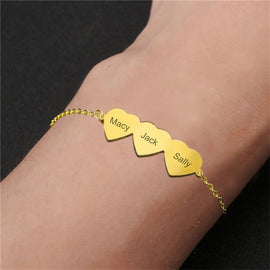 Ladies Glossy Titanium Steel Engraved Name Bracelet