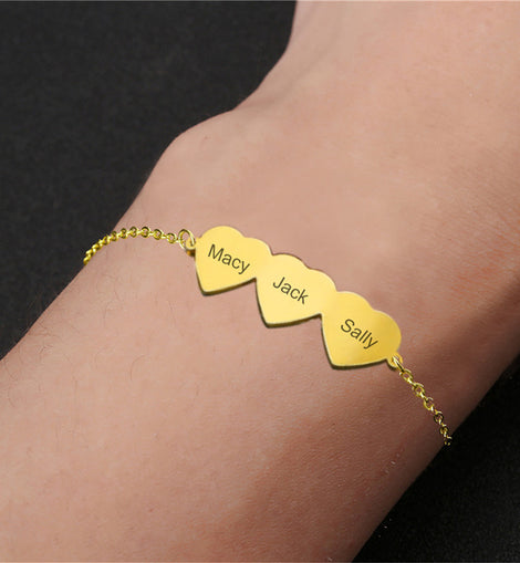 Ladies Glossy Titanium Steel Engraved Name Bracelet
