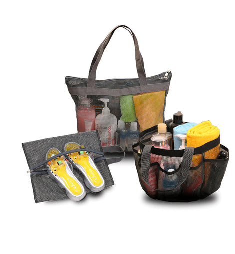 Portable Mesh Beach Bag Bathing Swimming Bath Bag