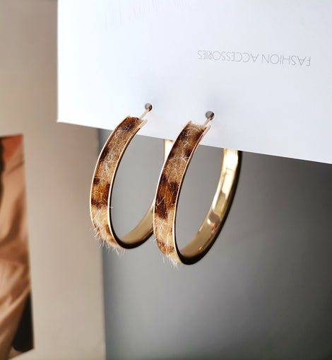 Temperament personality leopard print earrings