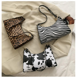Leopard cow print underarm bag