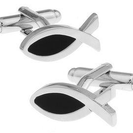 Cartoon Pictograms Little Black Fish Cufflinks Cufflinks