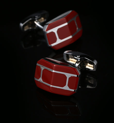 Cufflinks High Quality Red Enamel Men's Shirt Cufflinks Shirt Cufflinks