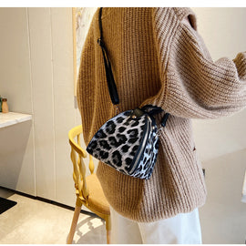 Leopard print triangle bag handbag