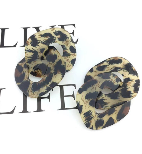 Leopard Print Two-piece Temperament Earrings