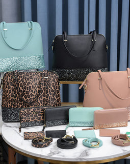 Portable Vintage Leopard Print Tote Bag Set