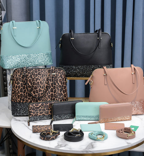 Portable Vintage Leopard Print Tote Bag Set