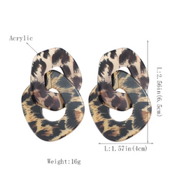 Leopard Print Two-piece Temperament Earrings