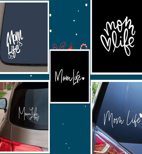 Car Decals Mom Life Cute Carved Window Wall Stickers