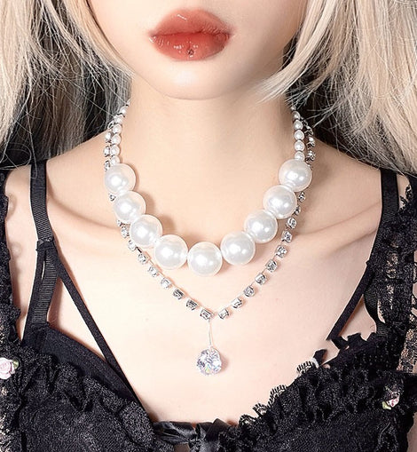 A Niche High-end Fashion Pearl Zircon Necklace For Women