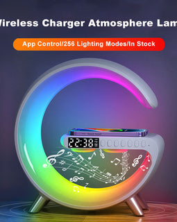 Intelligent Atmosphere Lamp Bluetooth Speaker Wireless Charger Bedside Lamp Sunrise Wake-up Lamp Polar Lamp Alarm Clock