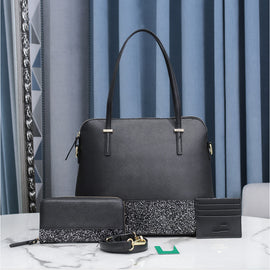 Portable Vintage Leopard Print Tote Bag Set