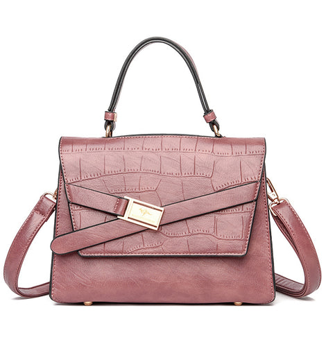 Large Capacity Leather Handbags Purses Fashion Stone Pattern Shoulder Crossbody Bag