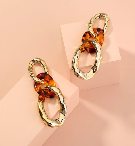 Leopard-print Resin Stud