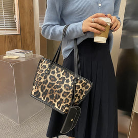 Leopard Print Large Capacity Shoulder Bag